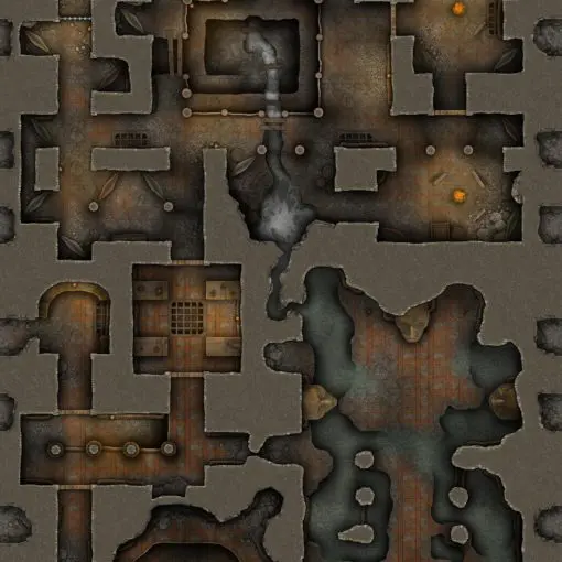 Dwarven Underworks Excavation Site Free Multi-Level 40×30 Battlemap & Adventure