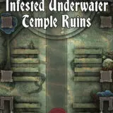 Infested Underwater Temple Ruins 40x30 Battlemap with Adventure (FoundryVTT-Ready!)