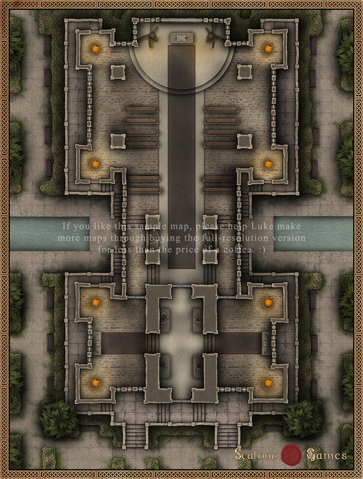 Temple of the Eternal Flame 40x30 Battlemap with Adventure (FoundryVTT-Ready!)