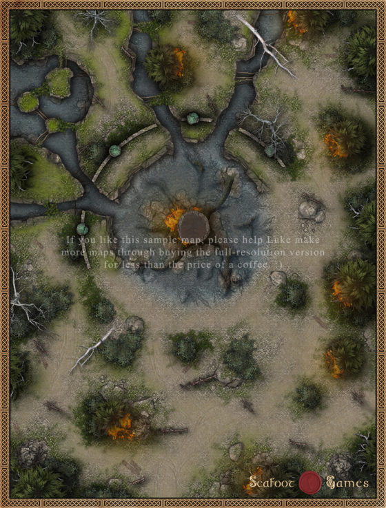 Wartorn Druid’s Grove 40x30 Battlemap with Adventure (FoundryVTT-Ready!)