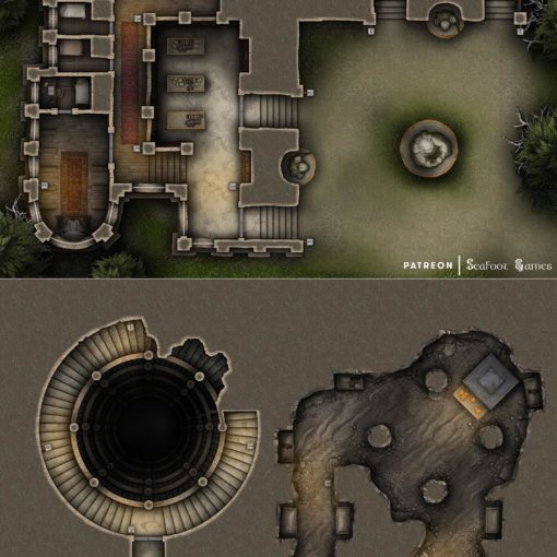 Wayfarers Temple Free 40×30 Multi-Level Battlemap & Adventure