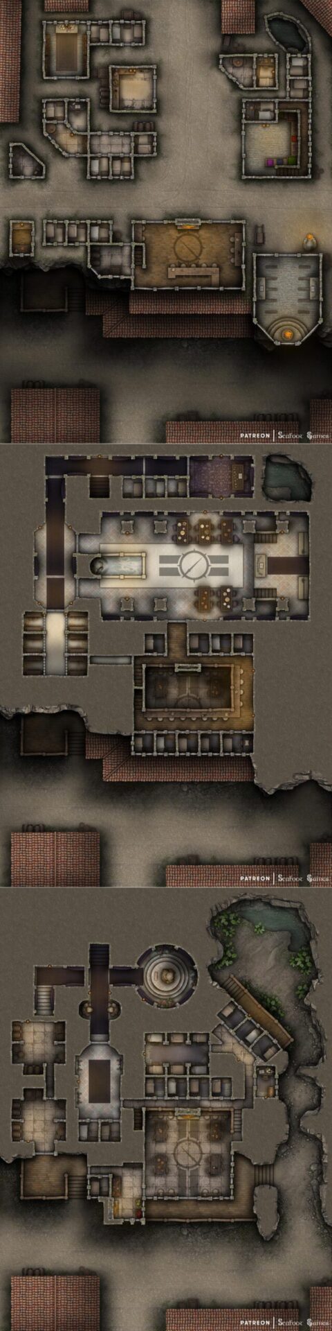 Black Lance Mercenary Guild Hall Free 40x30 Multi-Level Battlemap & Adventure