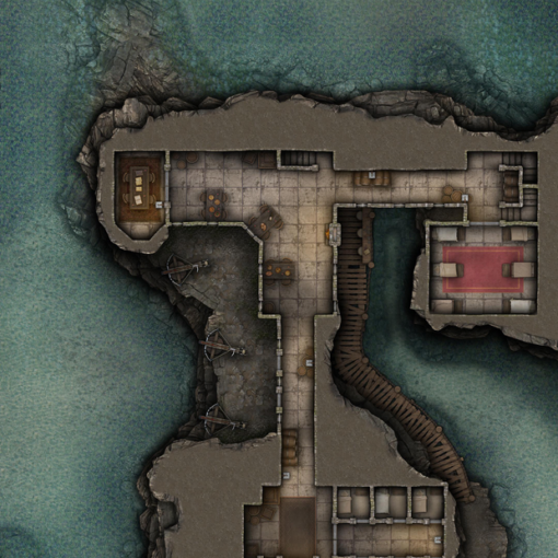 Secret Naval Base Free 40x30 Multi-Level Battlemap & Adventure