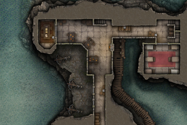 Secret Naval Base Free 40x30 Multi-Level Battlemap & Adventure