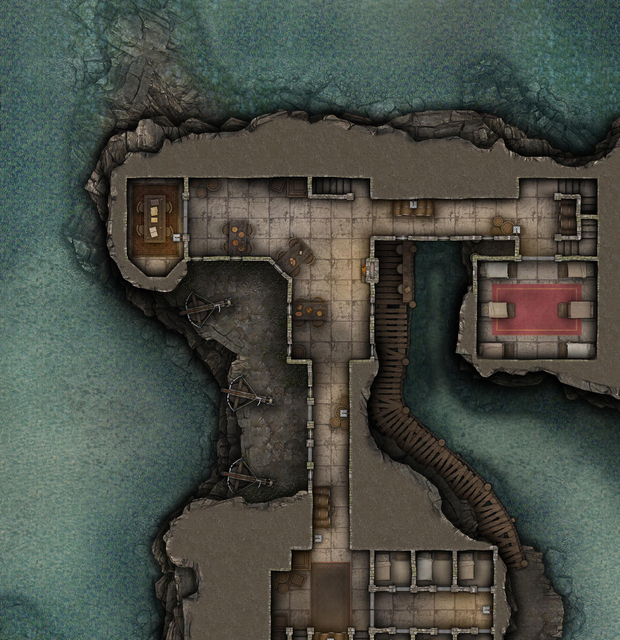 Secret Naval Base Free 40x30 Multi-Level Battlemap & Adventure