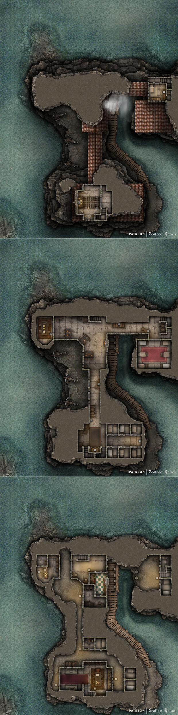 Secret Naval Base Free 40x30 Multi-Level Battlemap & Adventure