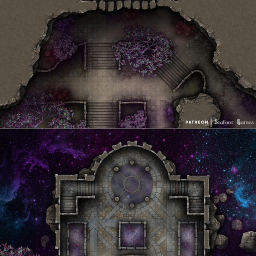 Temple of Stars Free 40x30 Multi-Level Battlemap & Adventure