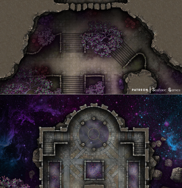 Temple of Stars Free 40x30 Multi-Level Battlemap & Adventure