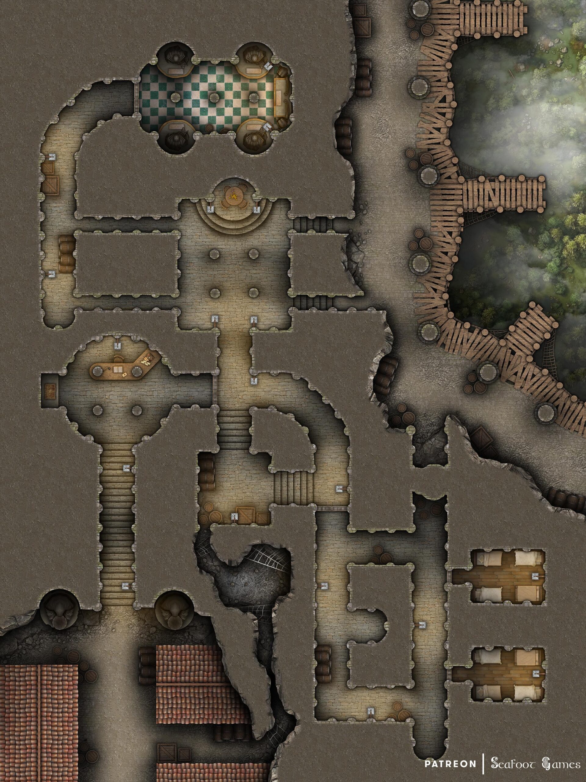 Cliffside Undercity Skydock 40x30 DnD Battlemap & Adventure