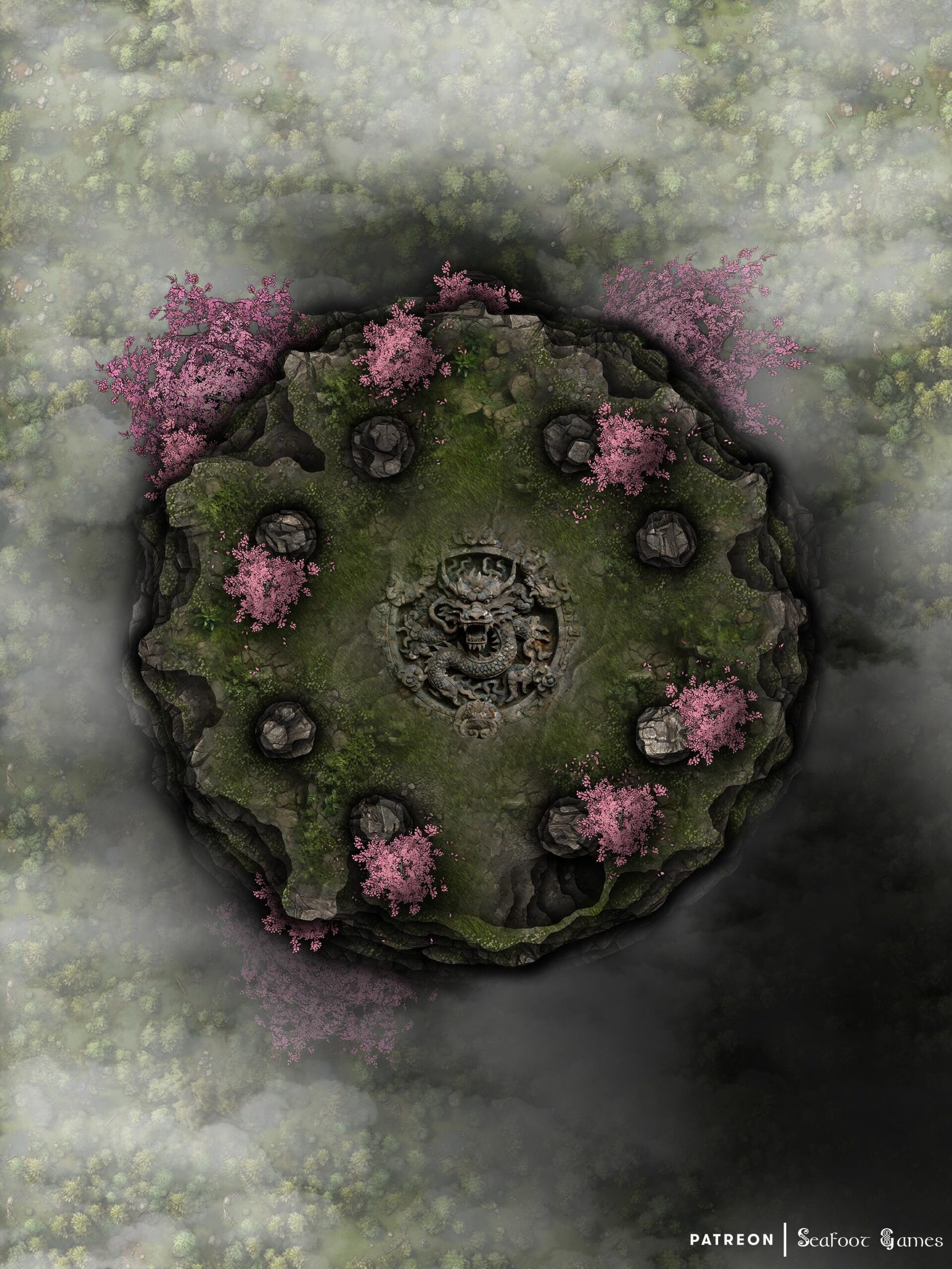 Level 1 of our Pillar of the Seventh Dragon Free 40x30 Multi-Level DnD Battlemap & Adventure, featuring dragon orbs & a powerful wish of good for evil. VTT ready!