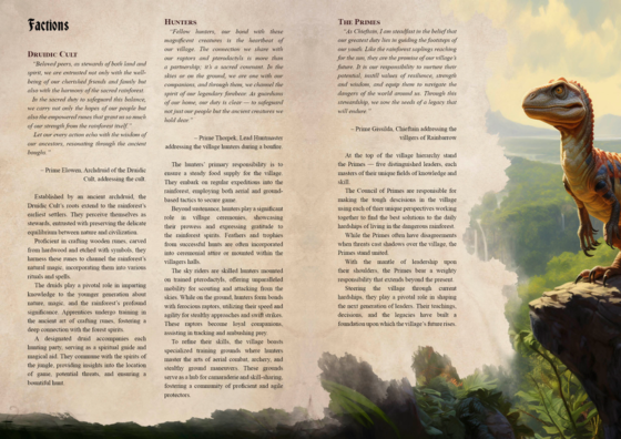 Rainbarrow Adventurer's Guide TTRPG Battlemap Bundle, featuring wild jungle dinosaurs and their tamers!