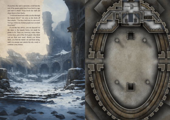 Download the Skall Adventurer’s Guide TTRPG Battlemap Bundle and embark to an arctic town rich in dwarven history which is currently struggling with cultural clashes brought upon by an influx of refugees fleeing their icy homes. Take your players to this frozen location and spend at least 10 dangerous sessions, resolving conflicts, exploring ancient ruins, curing curses and battling the dangerous creatures of the far north.