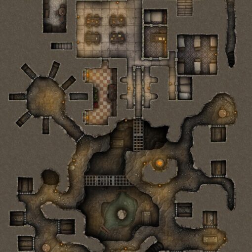 Underground Desert Prison Free 40x30 Multi-Level Battlemap & Adventure. Break into an underground high-security prison! VTT ready.