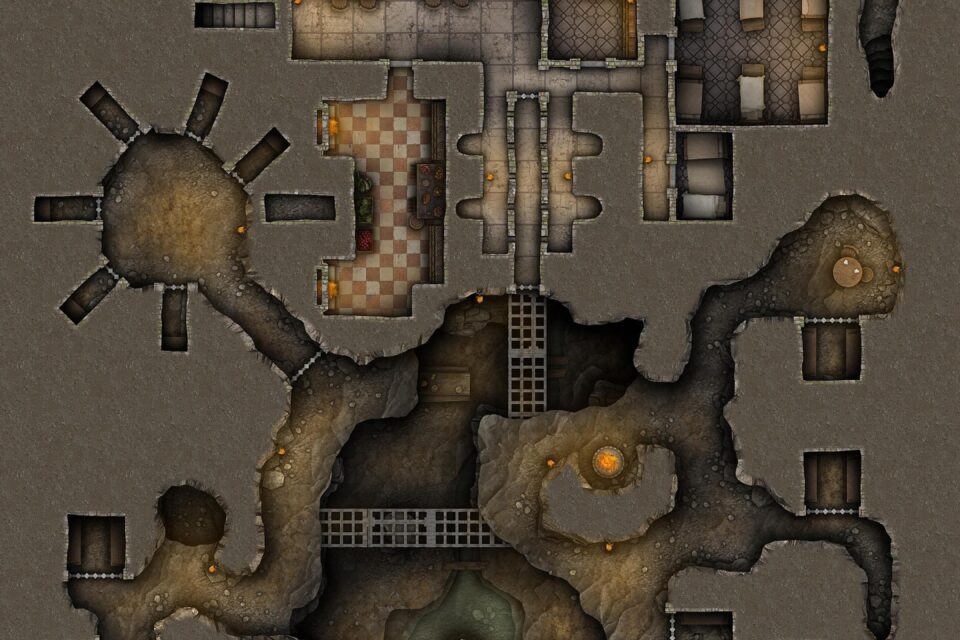 Underground Desert Prison Free 40x30 Multi-Level Battlemap & Adventure. Break into an underground high-security prison! VTT ready.