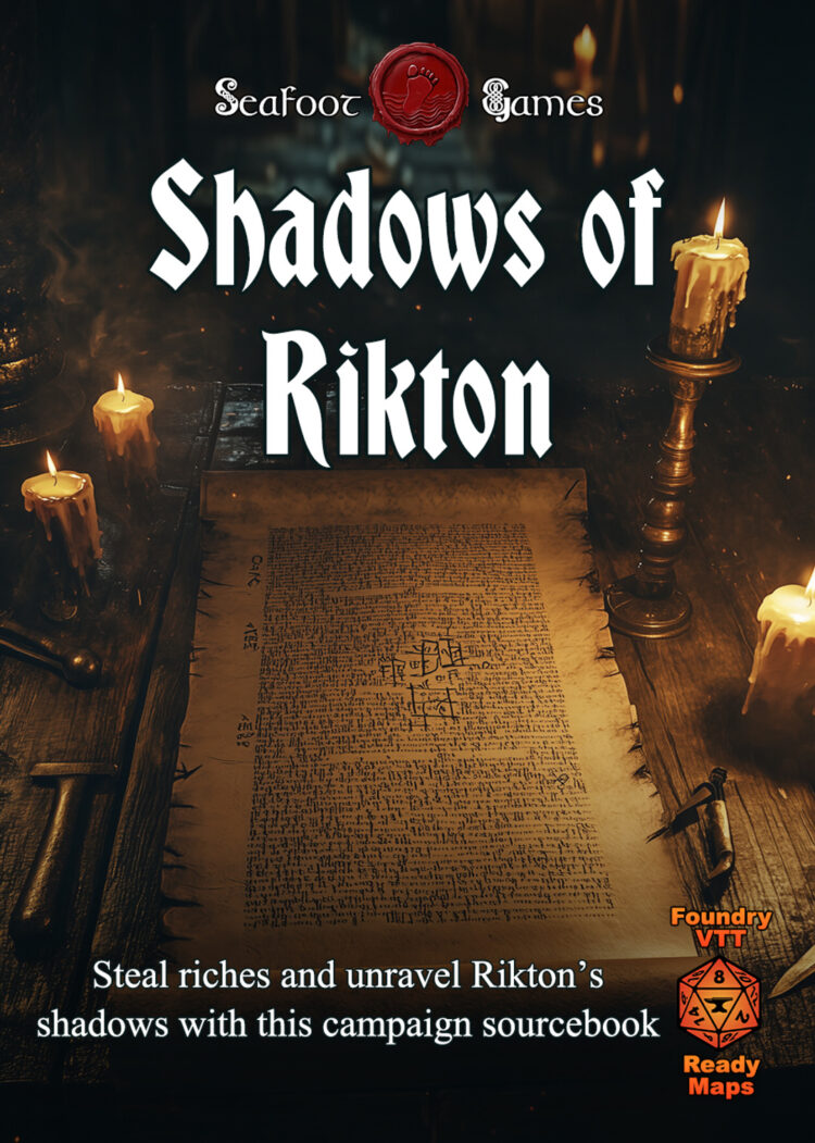 Shadows of Rikton Campaign Sourcebook with Foundry VTT Ready Battlemaps (System Agnostic)